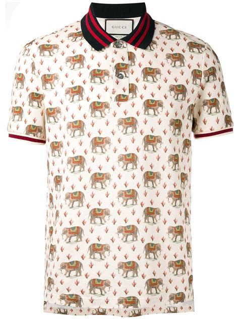 gucci elephant print polo shirt|Gucci polo shirt price.